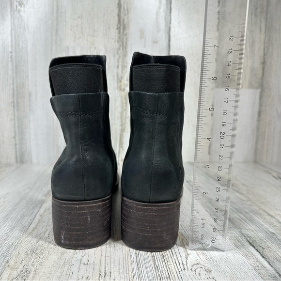 Lucky Brand Hirsi Black Leather Block Heel Ankle Bootie #1223 - Picture 7 of 13
